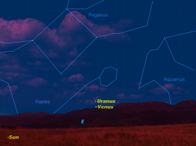 Uranus and Venus Visible at Dawn on Saturday